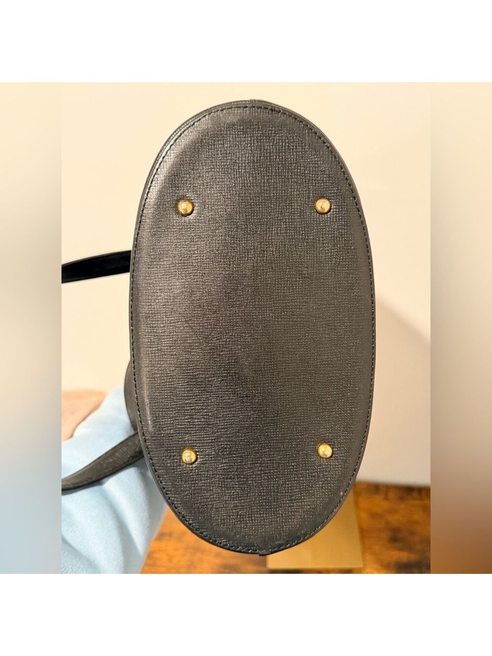 MCM Black Saffiano Leather Bucket Bag with Mini Pouch - Picture 5 of 10